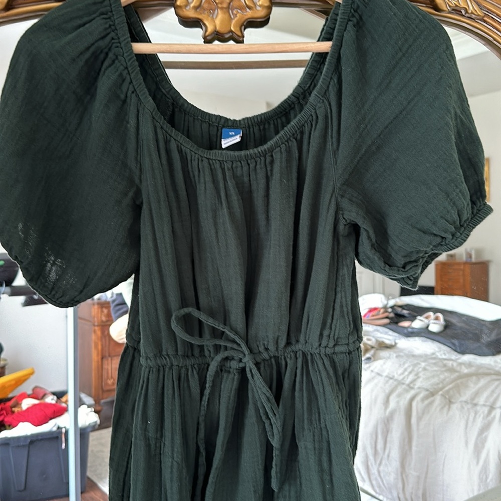 Old Navy size extra small forest green gauze dress - Picture 2 of 5